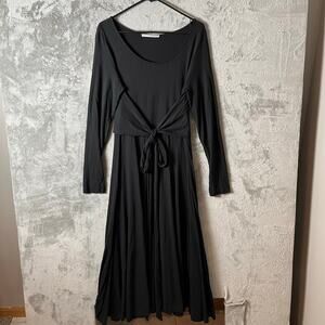 Peruvian Connection Fonteyn Dress Scoop Neck Wrap Pima Cotton Large Pima Cotton